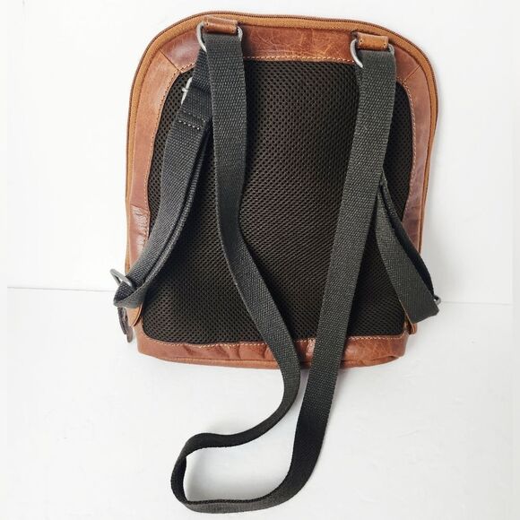 Jack Georges Voyager Convertible Backpack Crossbody Brown Buffalo Leather